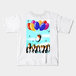 The Penguin Who Could Fly Kids T-Shirt